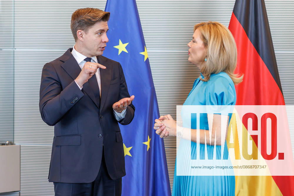 Bundestag: Bundestag President Julia Kloeckner welcomes the Prime Minister of the Republic of Lithuania, Mindaugas Sinkevicius, to the German Bundestag on October 6, 2026, in Berlin, Berlin, Berlin, Germany, Bundestag
