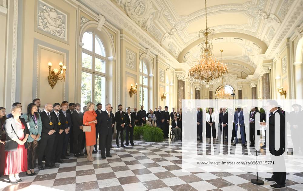 King Philippe and Queen Mathilde receive the Belgian athletes (2025-2026) BRUSSELS, BELGIUM - OCTOBER 06 : King Philippe and Queen Mathilde are hosting a reception at Laeken Castle for Belgian athletes who have distinguished themselves over the past two years. Among them are athletes who have won a medal at a European or World Championship in an Olympic or Paralympic sport, as well as those who have achieved an exceptional performance on the world stage on October 6, 2026 in Brussels, Belgium, 06 10 2026 Brussels Belgium