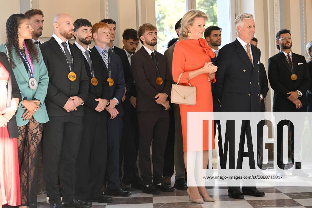 King Philippe and Queen Mathilde receive the Belgian athletes (2025-2026) BRUSSELS, BELGIUM - OCTOBER 06 : King Philippe and Queen Mathilde are hosting a reception at Laeken Castle for Belgian athletes who have distinguished themselves over the past two years. Among them are athletes who have won a medal at a European or World Championship in an Olympic or Paralympic sport, as well as those who have achieved an exceptional performance on the world stage on October 6, 2026 in Brussels, Belgium, 06 10 2026 Brussels Belgium