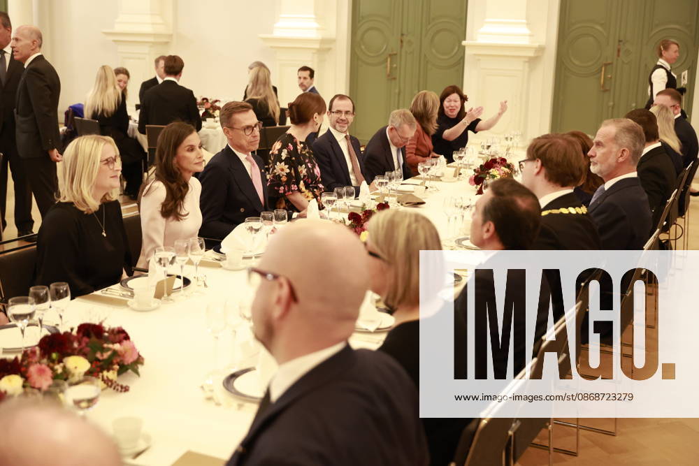 Finland Queen Letizia and King Felipe with President Alexander Stubb and Suzanne Innes-Stubb on the 1st day of the 2 day statevisit to Finland. Â
