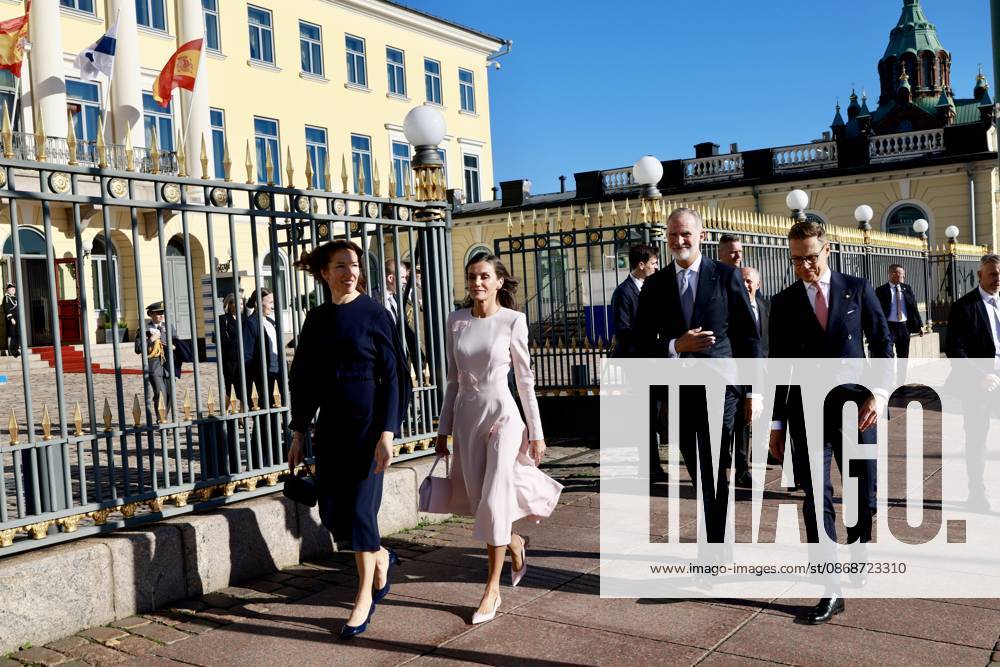 Finland Queen Letizia and King Felipe with President Alexander Stubb and Suzanne Innes-Stubb on the 1st day of the 2 day statevisit to Finland. Â