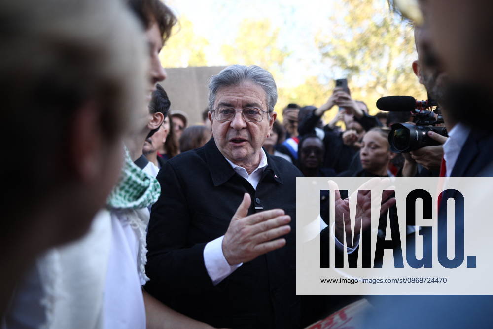 Politics At Student Demonstration - Paris La France Insoumise (LFI) candidate in France s 2027 presidential election Jean-Luc Melenchon arrives at the start of a demonstration part of a nationwide day of actions called by high-school students, joined by unions and teachers, who for days have been demanding better learning conditions in protests punctuated by violent confrontations in Paris on October 6, 2026. Students have blocked the entrances to hundreds of high schools for 15- to 17-year-olds since late September, complaining of missing teachers, overloaded timetables, dilapidated classrooms and buildings that cannot cope with rising temperatures. Photo by Raphael Lafargue ABACAPRESS.COM Paris France