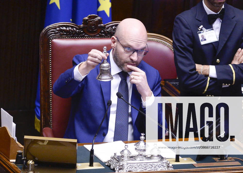 IPA89364969 - Rome, Chamber of Deputies: Electoral Law, explanations of vote, and vote of confidence on Article 1; pictured: Lorenzo Fontana