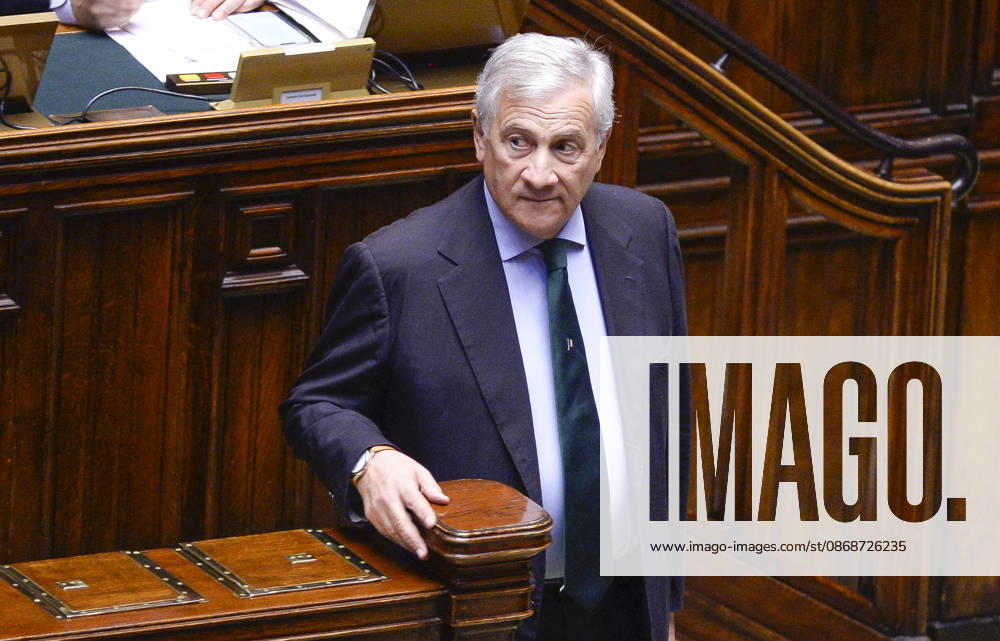 IPA89364984 - Rome, Chamber of Deputies: Electoral Law, explanations of vote, and vote of confidence on Article 1; pictured: Antonio Tajani