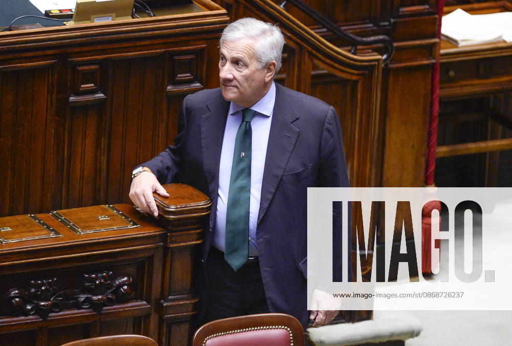 IPA89364986 - Rome, Chamber of Deputies: Electoral Law, explanations of vote, and vote of confidence on Article 1; pictured: Antonio Tajani