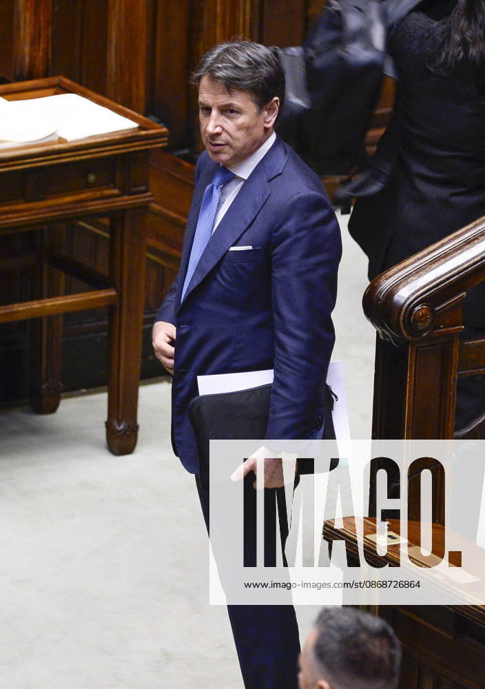 IPA89365017 - Rome, Chamber of Deputies: Electoral Law, explanations of vote, and vote of confidence on Article 1; pictured: Giuseppe Conte