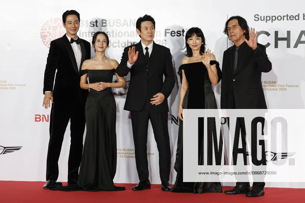 Stars gather at busan international film festival in south korea (L-R) South Korean actors Zo In-sung, Cho Yeo-jeong, Sol Kyung-gu, Jeon Do-yeon and film director Lee Chang-dong pose for photographs during a photocall ahead of the opening ceremony of the 31st Busan International Film Festival (BIFF) at the Busan Cinema Center in Busan, South Korea, on October 06, 2026. Busan South Korea