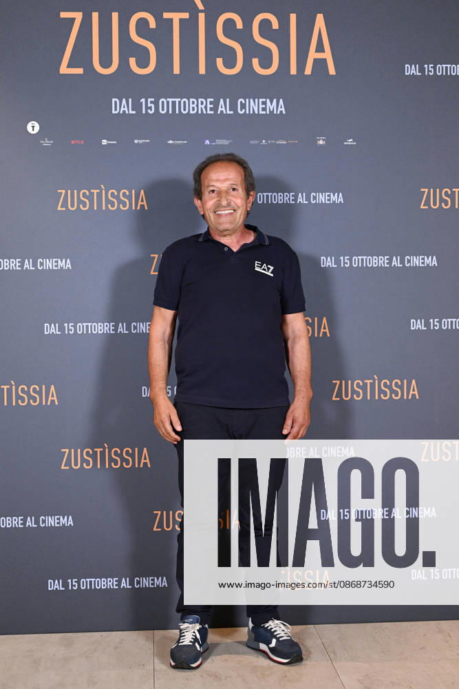 Beniamino Zuncheddu during the photocall for the presentation of the film Zustissia, inspired by his story and the longest miscarriage of justice in Italian history, 33 years of wrongful imprisonment. Rome, October 6, 2026 Rome Italy - ZUMAa289 20261006_zia_a289_107