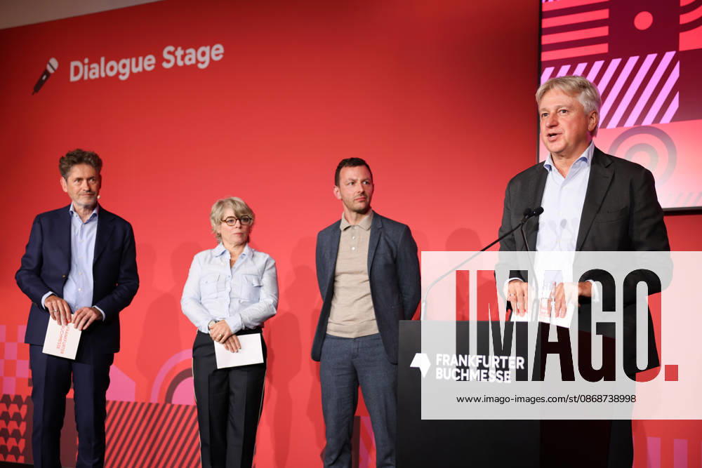 Opening of the 78th Frankfurt Book Fair: Juergen Boos, Director of the Frankfurt Book Fair, speaks at the opening press conference for the 2026 Frankfurt Book Fair. The Guest of Honor country in 2026 is the Czech Republic. The 78th Frankfurt Book Fair will take place from October 7–11, 2026, at the Frankfurt am Main Exhibition Center in Hesse, Germany. 2026-10-06_frankfurter-buchmesse_24
