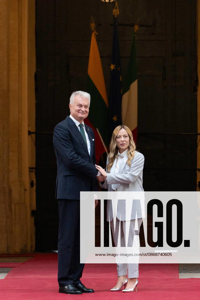 Giorgia Meloni Meets Gitanas Nauseda At Palazzo Chigi - Rome Italian Prime Minister Giorgia Meloni meets with Lithuanian President Gitanas Nauseda at Palazzo Chigi in Rome, Italy on October 6, 2026. Photo by Andrea Bracaglia ABACAPRESS.COM Rome Italy Italy