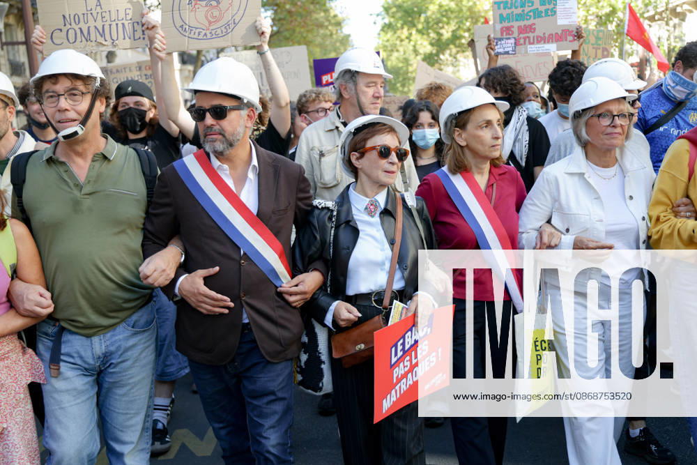 Protest by high school and college students and unions in Paris Alexis Corbiere, Ariane Ascaride 460254 2026 10 06