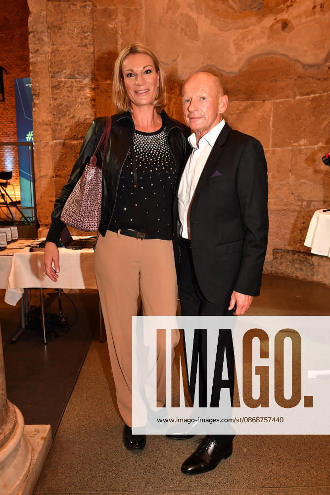 Maria Höfl Riesch and Johann Schrempf at the presentation of the Bavarian State Medal for Social Merit at the All Saints Court Church, Residenz on October 6, 2026, in Munich. Maria Riesch and Johann Schrempf attend the presentation of the Bavarian State Medal for Social Mer
