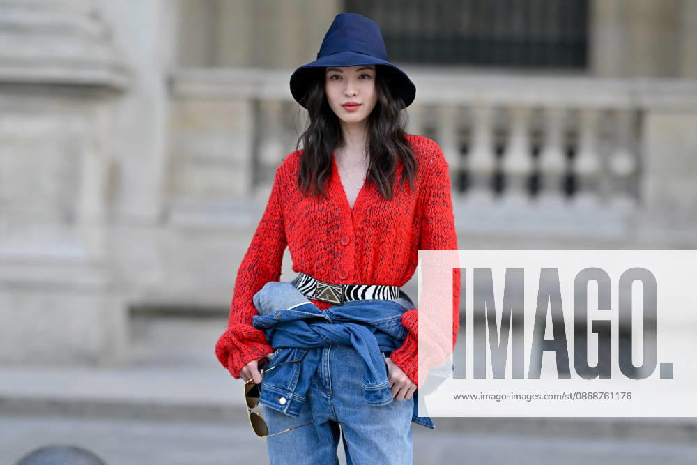 PFW Louis Vuitton Outside Arrivals Elaine Zhong arriving at Louis Vuitton show during Paris Fashion Week, in Paris, France on 6 October 2026. Photo by Julien Reynaud APS-Medias ABACAPRESS.COM Paris France