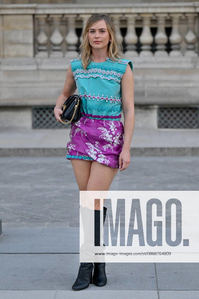 PFW Louis Vuitton Outside Arrivals Jeanne Goursaud arriving at Louis Vuitton show during Paris Fashion Week, in Paris, France on 6 October 2026. Photo by Julien Reynaud APS-Medias ABACAPRESS.COM Paris France