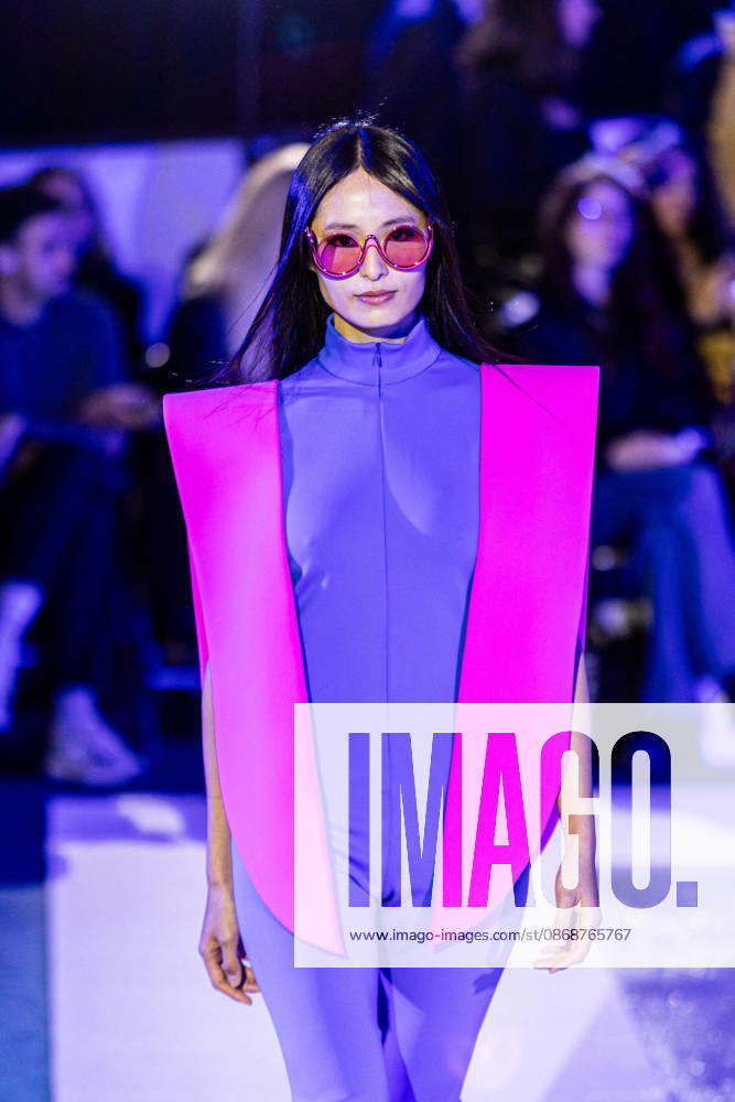 PFW Pierre Cardin Runway NB A model walks the runway during the Pierre Cardin Womenswear Spring Summer 2027 show at Pailleron ice rink as part of Paris Fashion Week on October 06, 2026 in Paris, France. Photo by Nasser Berzane ABACAPRESS.COM Paris France