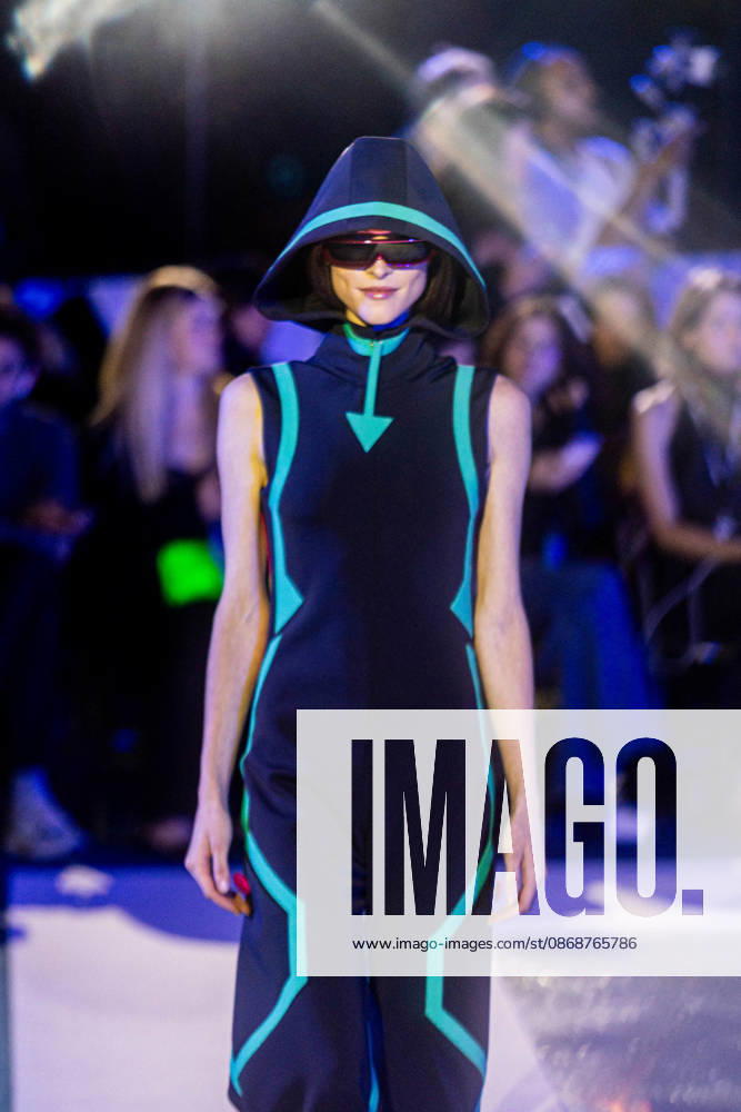 PFW Pierre Cardin Runway NB A model walks the runway during the Pierre Cardin Womenswear Spring Summer 2027 show at Pailleron ice rink as part of Paris Fashion Week on October 06, 2026 in Paris, France. Photo by Nasser Berzane ABACAPRESS.COM Paris France