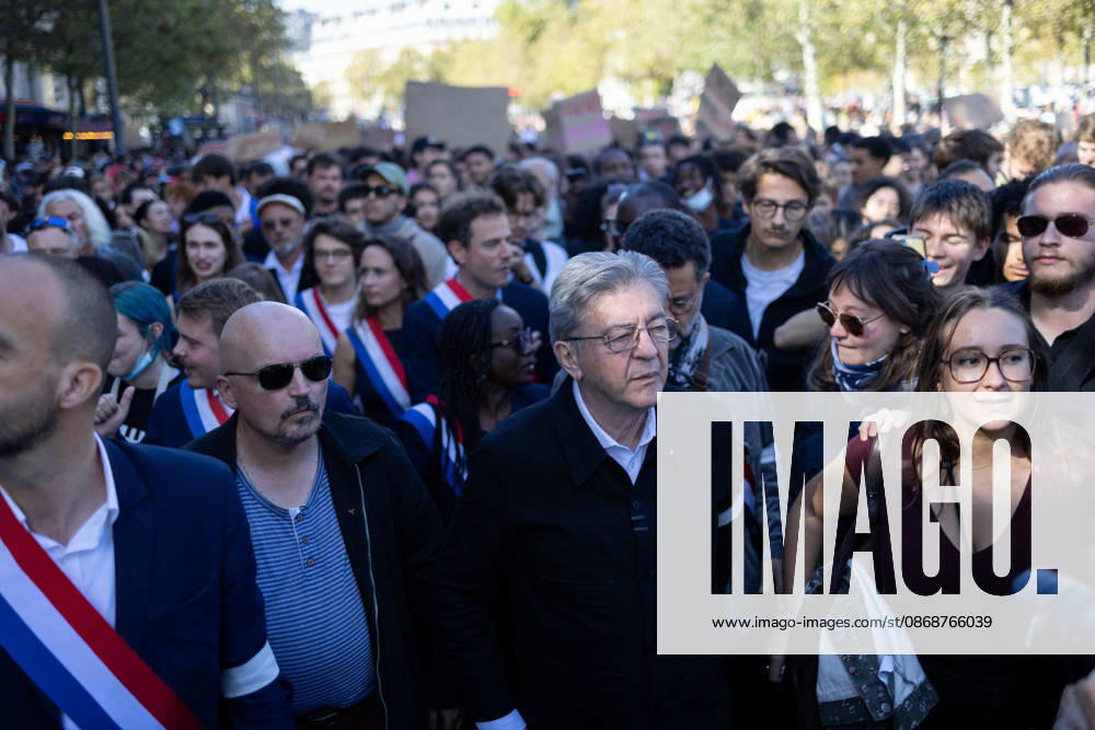 Student Demonstration - Paris RL President of La France Insoumise LFI Jean Luc Melenchon takes part in a demonstration as part of a nationwide day of actions called by high-school students, joined by unions and teachers, who for days have been demanding better learning conditions in protests punctuated by violent confrontations in Paris on October 6, 2026. Photo by Raphael Lafargue ABACAPRESS.COM Paris France