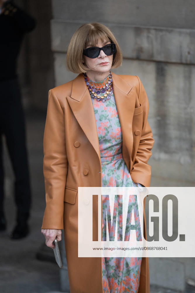PFW - Louis Vuitton Front Row - Paris Anna Wintour poses as she arrives ahead of the Louis Vuitton Women s Spring Summer 2027 collection fashion show as part of the Paris Fashion Week, in Paris, France on October 6, 2026. Photo by Alexis Jumeau ABACAPRESS.COM Paris France