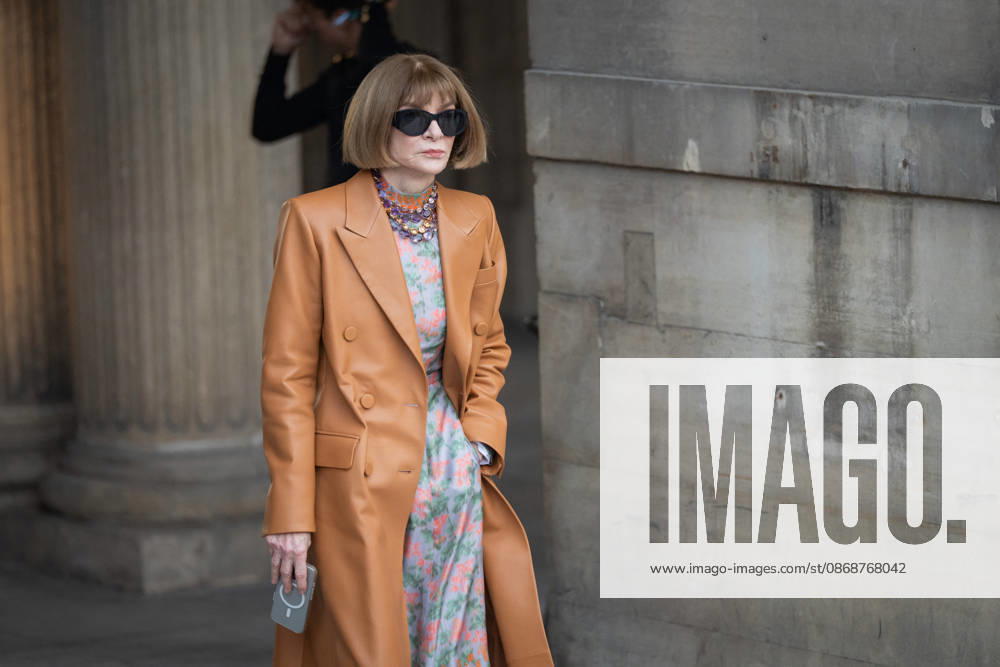PFW - Louis Vuitton Front Row - Paris Anna Wintour poses as she arrives ahead of the Louis Vuitton Women s Spring Summer 2027 collection fashion show as part of the Paris Fashion Week, in Paris, France on October 6, 2026. Photo by Alexis Jumeau ABACAPRESS.COM Paris France