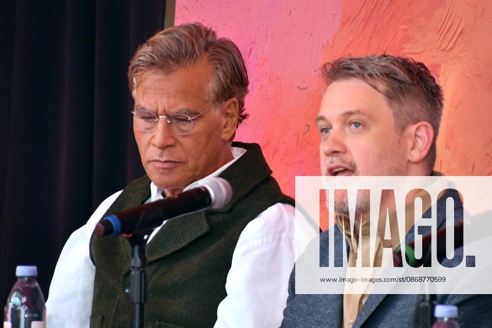 NEW YORK, NY- OCTOBER 6: Aaron Sorkin and Michael Arden at the press conference for A Few Good Men at Lincoln Center Theater in the Vivian Beaumont Theatre on October 6, 2026 in New York City. Credit: AdMedia New York City USA - ZUMAa123 20261006_zaa_a123_107
