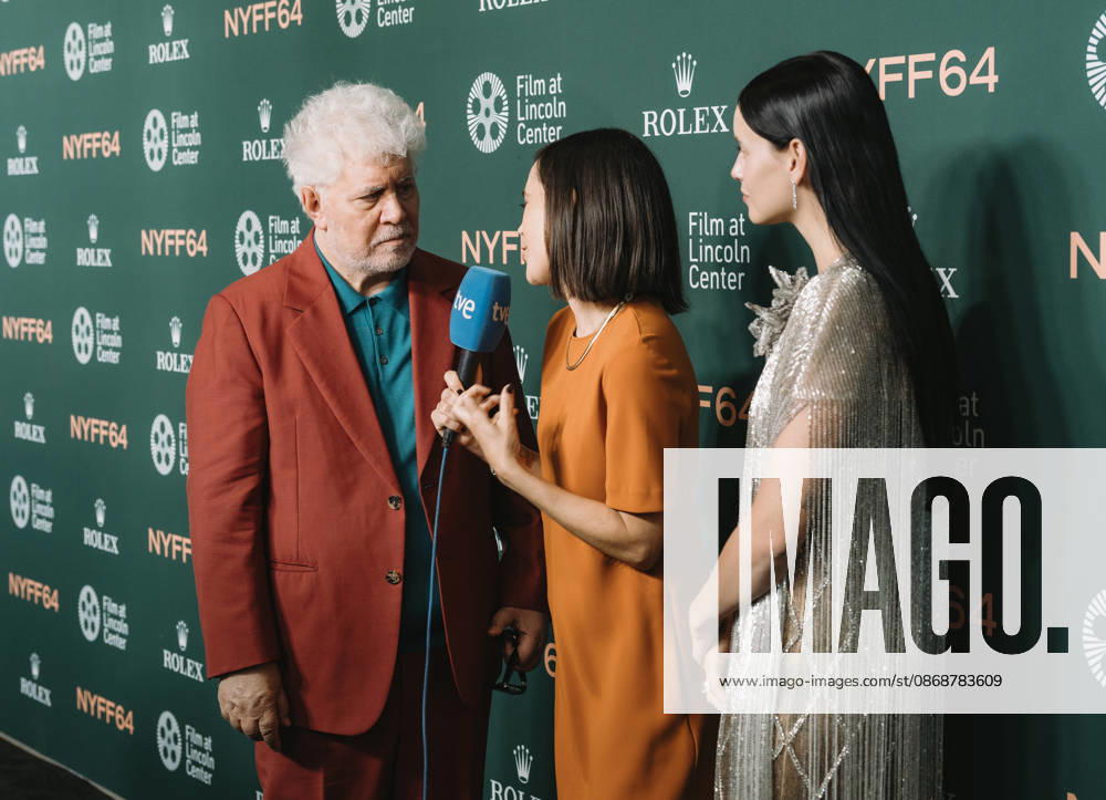 Pedro Almodovar and Milena Smit attend the 64th New York Film Festival Pedro AlmodovarÃ¢â‚¬â ¢s Bitter Christmas U.S. Premiere. Held at Alice Tully Hall at Lincoln Center in New York. Dinara Khairova Zuma Press. October 6, 2026. Brooklyn United States - ZUMAp281 20261006_zea_p281_003