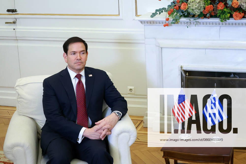 Greek Foreign Minister Giorgos Gerapetritis meets US Secretary of State Marco Rubio in Athens ATHENS, GREECE - OCTOBER 7: Greek Foreign Minister Giorgos Gerapetritis meets with US Secretary of State Marco Rubio at the Ministry of Foreign Affairs in Athens, Greece on October 7, 2026. Costas Baltas Anadolu Athens Greece. Editorial use only. Please get in touch for any other usage.