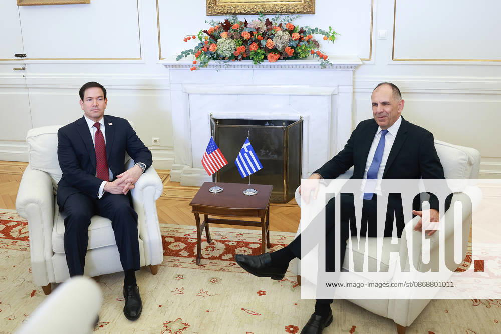 Greek Foreign Minister Giorgos Gerapetritis meets US Secretary of State Marco Rubio in Athens ATHENS, GREECE - OCTOBER 7: Greek Foreign Minister Giorgos Gerapetritis meets with US Secretary of State Marco Rubio at the Ministry of Foreign Affairs in Athens, Greece on October 7, 2026. Costas Baltas Anadolu Athens Greece. Editorial use only. Please get in touch for any other usage.