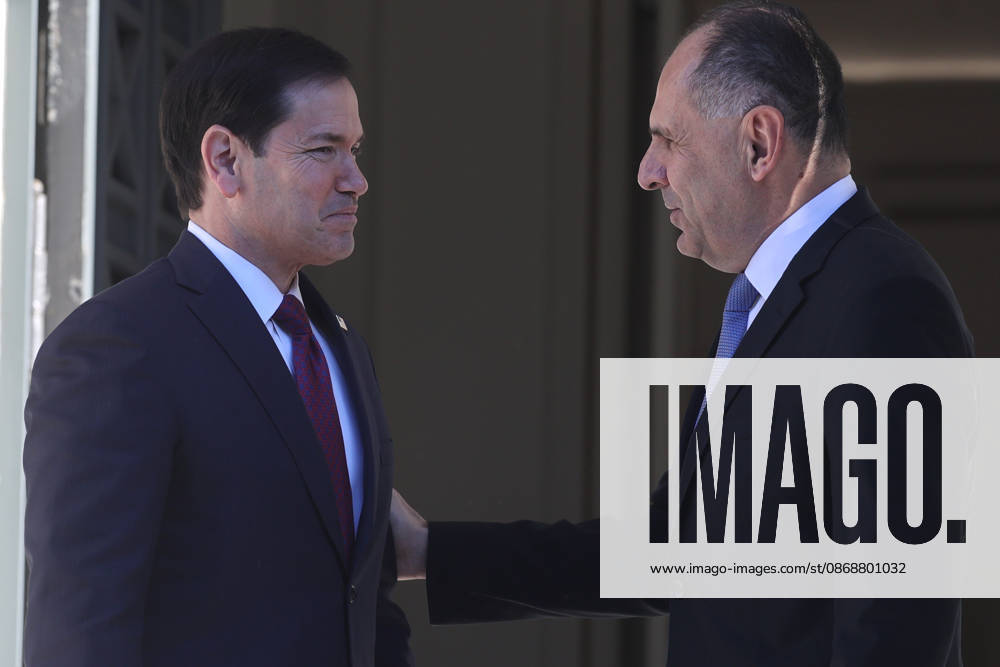 Greek Foreign Minister Giorgos Gerapetritis meets US Secretary of State Marco Rubio in Athens ATHENS, GREECE - OCTOBER 7: Greek Foreign Minister Giorgos Gerapetritis meets with US Secretary of State Marco Rubio at the Ministry of Foreign Affairs in Athens, Greece on October 7, 2026. Ayhan Mehmet Anadolu Athens Greece. Editorial use only. Please get in touch for any other usage.