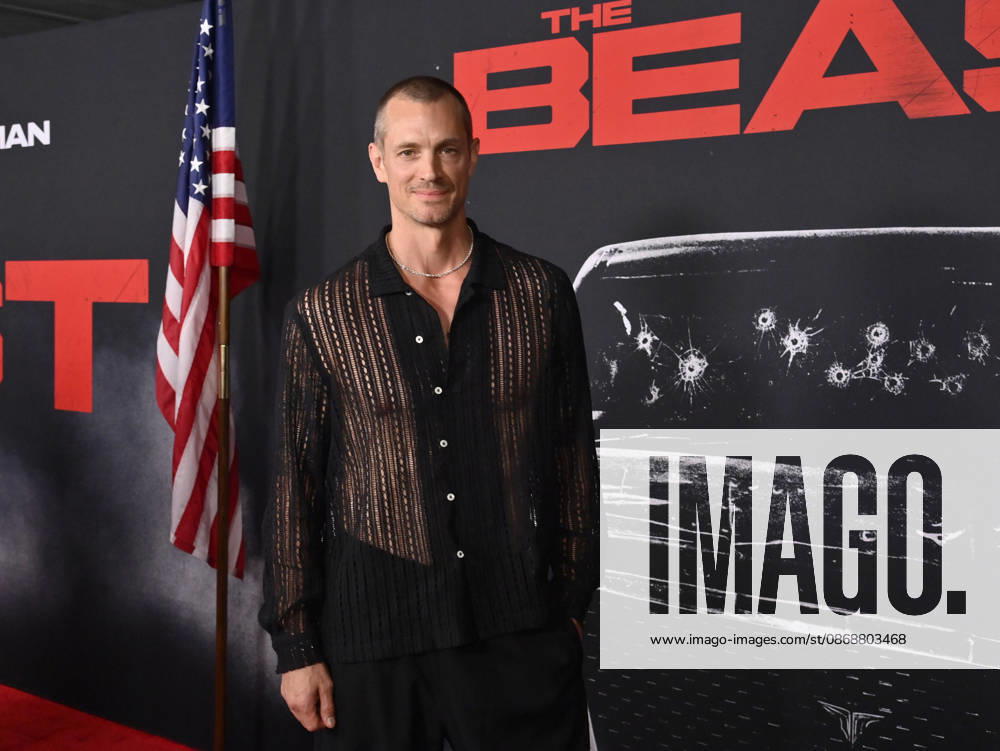 Cast member Joel Kinnaman attends the premiere of the motion picture thriller The Beast at the Academy museum of Motion Pictures in Los Angeles on Tuesday, October 10, 2026. Storyline: When a militia of unidentified hostiles coordinates a coup against the U.S., the president uncovers the extent of The Beast s highly classified offensive capabilities in order to save his life and America. LAP20261006832 JIMxRUYMEN