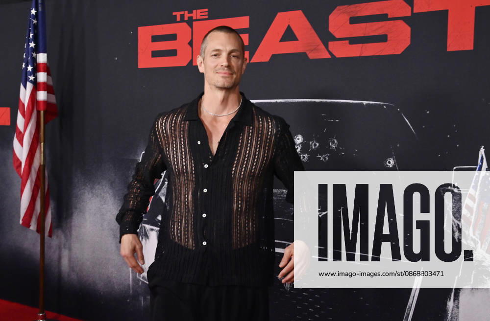 Cast member Joel Kinnaman attends the premiere of the motion picture thriller The Beast at the Academy museum of Motion Pictures in Los Angeles on Tuesday, October 10, 2026. Storyline: When a militia of unidentified hostiles coordinates a coup against the U.S., the president uncovers the extent of The Beast s highly classified offensive capabilities in order to save his life and America. LAP20261006833 JIMxRUYMEN