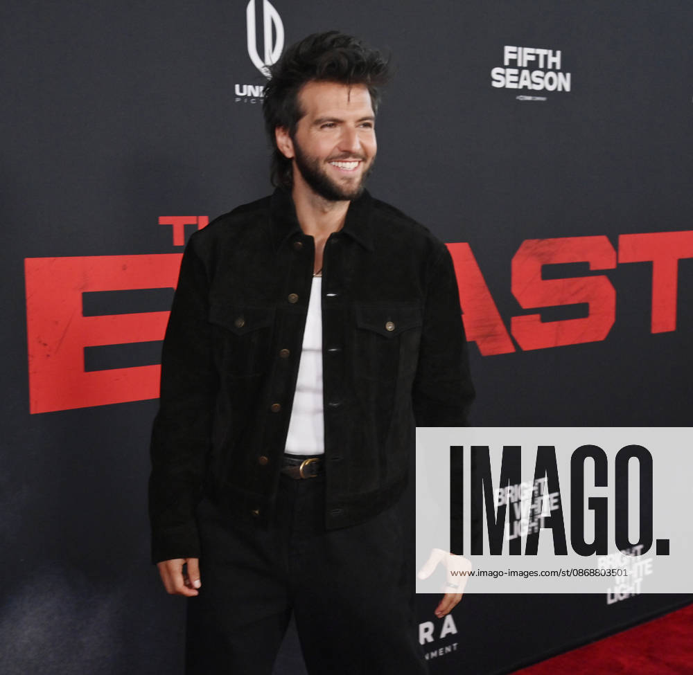 Cast member Guy Burnet attends the premiere of the motion picture thriller The Beast at the Academy museum of Motion Pictures in Los Angeles on Tuesday, October 10, 2026. Storyline: When a militia of unidentified hostiles coordinates a coup against the U.S., the president uncovers the extent of The Beast s highly classified offensive capabilities in order to save his life and America. LAP20261006842 JIMxRUYMEN