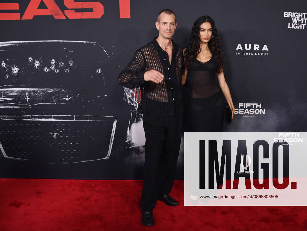 Cast member Joel Kinnaman and his wife Kelly Gale attends the premiere of the motion picture thriller The Beast at the Academy museum of Motion Pictures in Los Angeles on Tuesday, October 10, 2026. Storyline: When a militia of unidentified hostiles coordinates a coup against the U.S., the president uncovers the extent of The Beast s highly classified offensive capabilities in order to save his life and America. LAP202610068434 JIMxRUYMEN