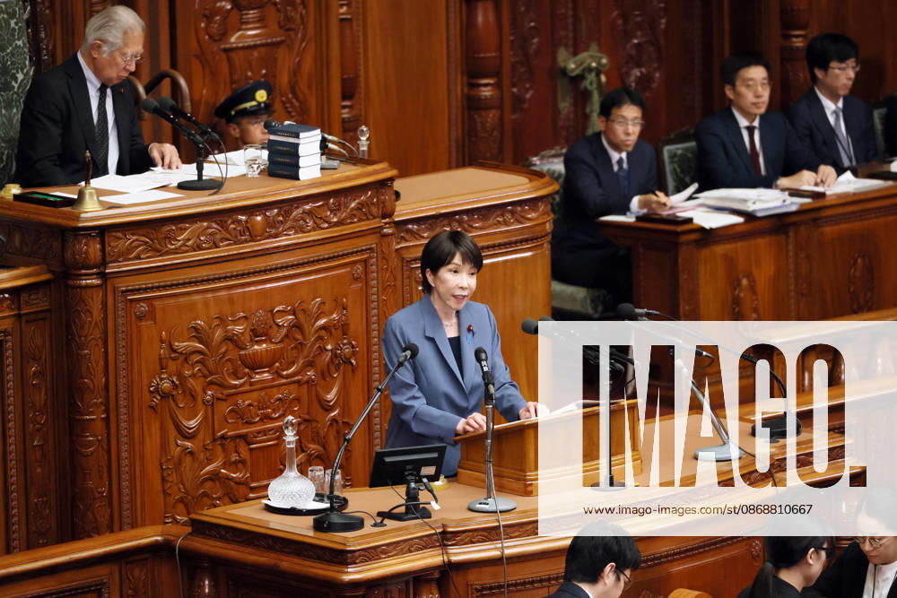 Tokyo, Japan - Japanese Prime Minister Sanae Takaichi answers a question at Lower House s plenary session at the National Diet in Tokyo on Wednesday, October 7, 2026. (photo by Yoshio Tsunoda AFLO) aflo_354016943