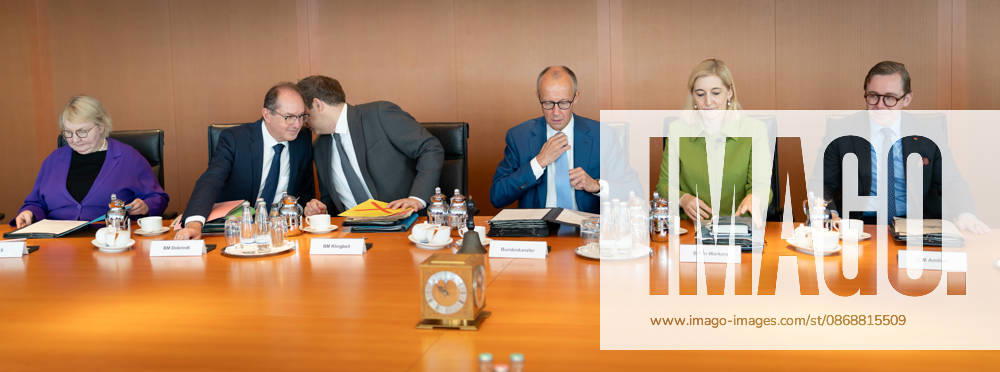 Cabinet meeting, Federal Government, Kickoff, Cabinet meeting, Federal Government, Federal Chancellor, Friedrich Merz, Minister of the Federal Chancellery, Nina Warken, Lars Klingbeil, Federal Minister of Finance, Vice Chancellor, Alexander Dobrindt, Federal Minister of the Interior, Katja Mast, Philipp Amthor Berlin Berlin GER