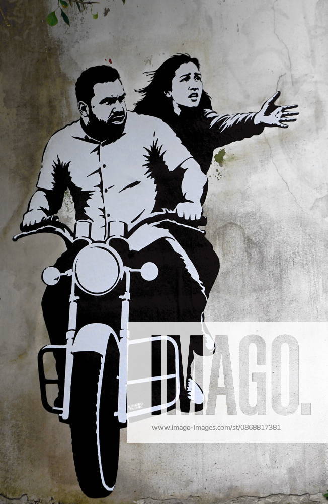 IPA89393686 - MILAN - October 7, 2026 - A mural by Alexandro Palombo, an artwork on display on October 7 at the Museum of Modern Art, located at 16 Via Palestro, dedicated to the young couple kidnapped during the attack on the Nova Music Festival