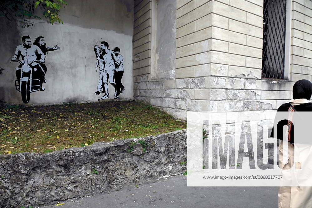 IPA89393693 - MILAN - October 7, 2026 - A mural by Alexandro Palombo, an artwork on display on October 7 at the Museum of Modern Art, located at 16 Via Palestro, dedicated to the young couple kidnapped during the attack on the Nova Music Festival