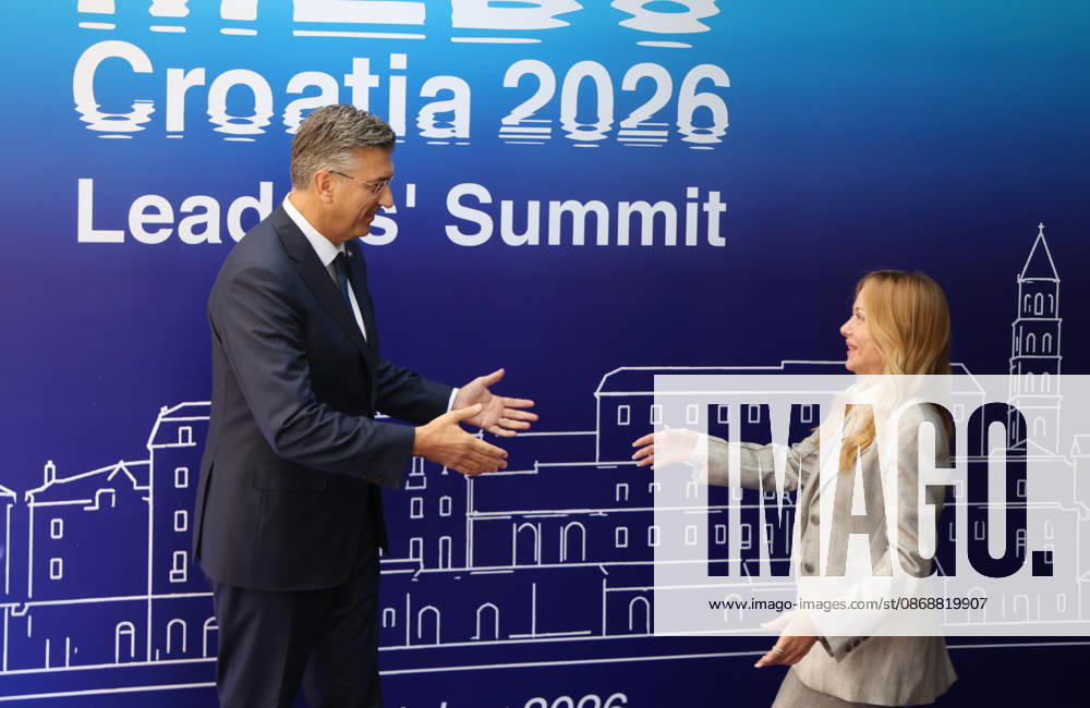 EU MED9 Prime Minister of Croatia Andrej Plenkovic welcomes Prime Minister of Italy Giorgia Meloni for EU MED9 summit at Split, Croatia on October 7, 2026. IvoxCagalj PIXSELL