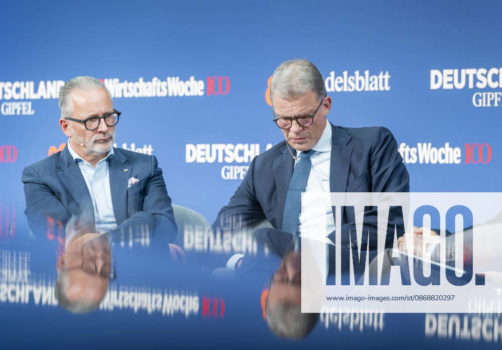 Marc Billeb and Christian Sewing, EUR, Germany, Berlin, October 7, 2026 r Marc Billeb, Spokesperson for the Management Board of PwC Germany, and Christian Sewing, CEO of Deutsche Bank, attend the anniversary event in Berlin celebrating 80 years of *Handelsblatt* and 100 years of *WirtschaftsWoche*