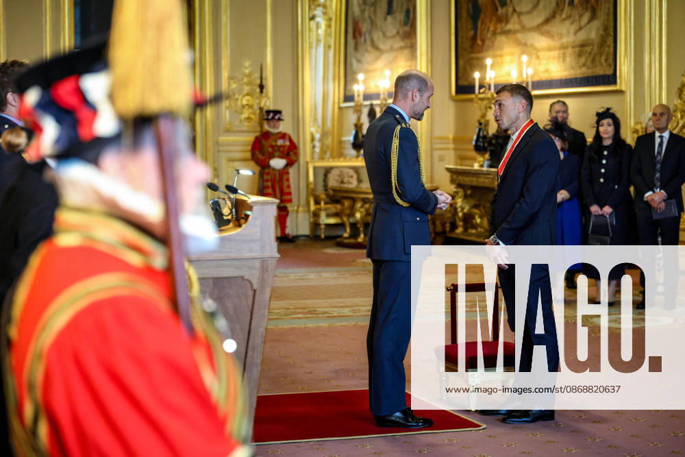 Investitures at Windsor Castle 07 10 2026. Windsor, UK. Sir Kevin Sinfield receives the Honour of Knighthood from The Prince of Wales at an investiture ceremony at Windsor Castle, Berkshire., Credit:Andrew Parsons Kensington Palace B66 Avalon United Kingdom, England, Windsor