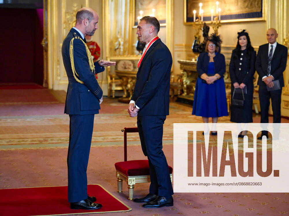 Investitures at Windsor Castle 07 10 2026. Windsor, UK. Sir Kevin Sinfield receives the Honour of Knighthood from The Prince of Wales at an investiture ceremony at Windsor Castle, Berkshire., Credit:Andrew Parsons Kensington Palace B66 Avalon United Kingdom, England, Windsor