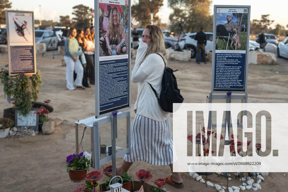 Israelis mourn at sunrise in the Re im memorial on the third anniversary where Hamas massacred 364 people and took another 40 hostages during the Nova dance party on October 7, 2023, near Kibbutz Re im, southern Israel on Wednesday, October 7, 2026. The Hamas cross-border attacks resulted in the deaths of approximately 1,200 people and the abduction of 251 hostages. ISR2026060800231 JimxHollander