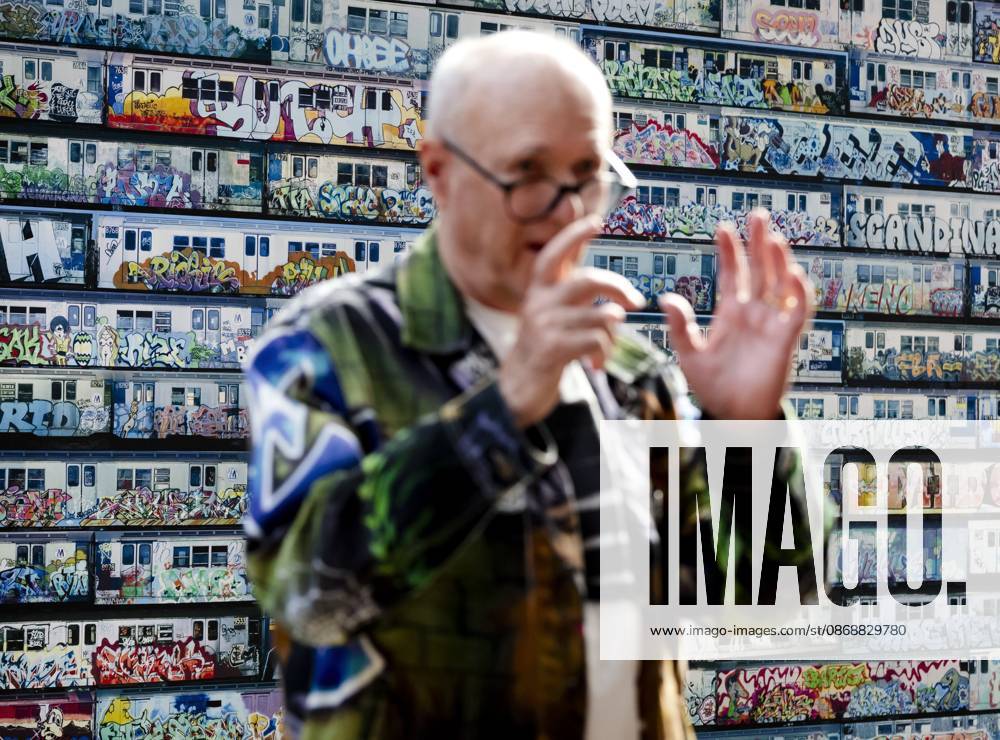 AMSTERDAM - New York photographer and documentary filmmaker Henry Chalfant during a press event preceding the opening of his exhibition ART IS NOT A CRIME at STRAAT Museum on the NDSM site. REMKO DE WAAL ANP netherlands out - belgium out
