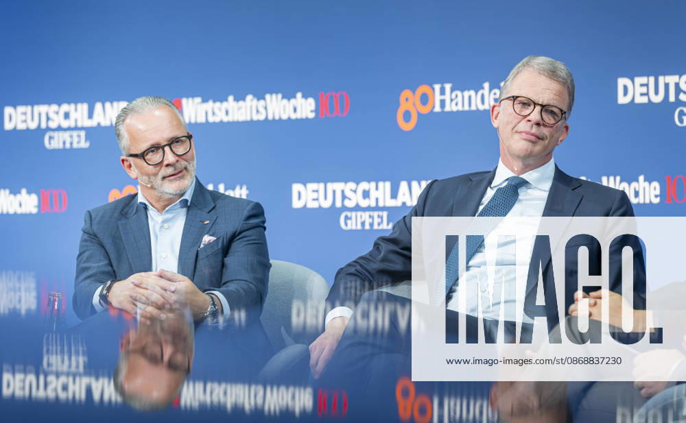 Carsten Knobel, Christian Sewing, EUR, Germany, Berlin, October 7, 2026 r Carsten Knobel, CEO of Henkel, and Christian Sewing, CEO of Deutsche Bank, attend the anniversary event in Berlin celebrating 80 years of *Handelsblatt* and 100 years of *WirtschaftsWoche*