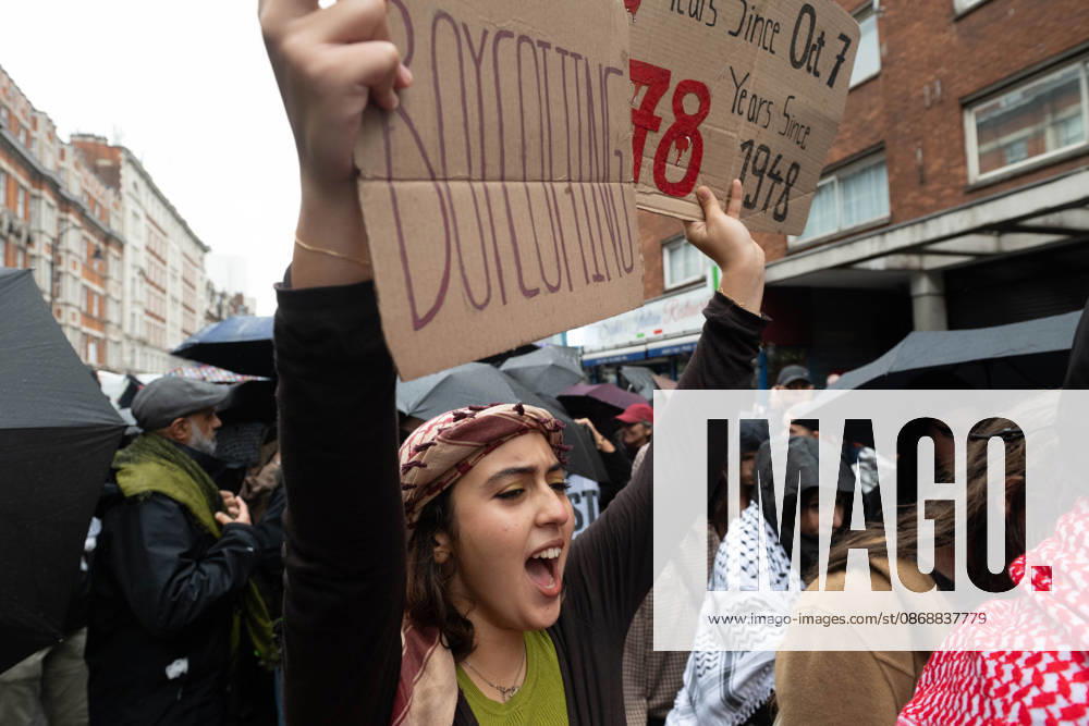 Pro-Palestinian protesters march In London LONDON, UNITED KINGDOM - OCTOBER 7: Pro-Palestinian demonstrators and students take part in a protest on the third anniversary of the October 7, 2023 attacks on Gaza in London, United Kingdom, on October 7, 2026. Protestors called for an end to Israeli military operations in Gaza and expressed solidarity with the Palestinian people. Thomas Krych Anadolu London United Kingdom. Editorial use only. Please get in touch for any other usage.
