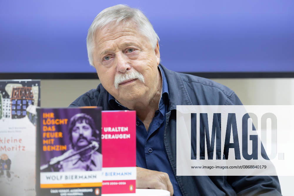 Frankfurt Book Fair 2026: Wolf Biermann discusses excerpts from his diaries and his eventful life. Book title: *You Put Out the Fire with Gasoline*, Frankfurt am Main, Hesse, Germany, Exhibition Grounds