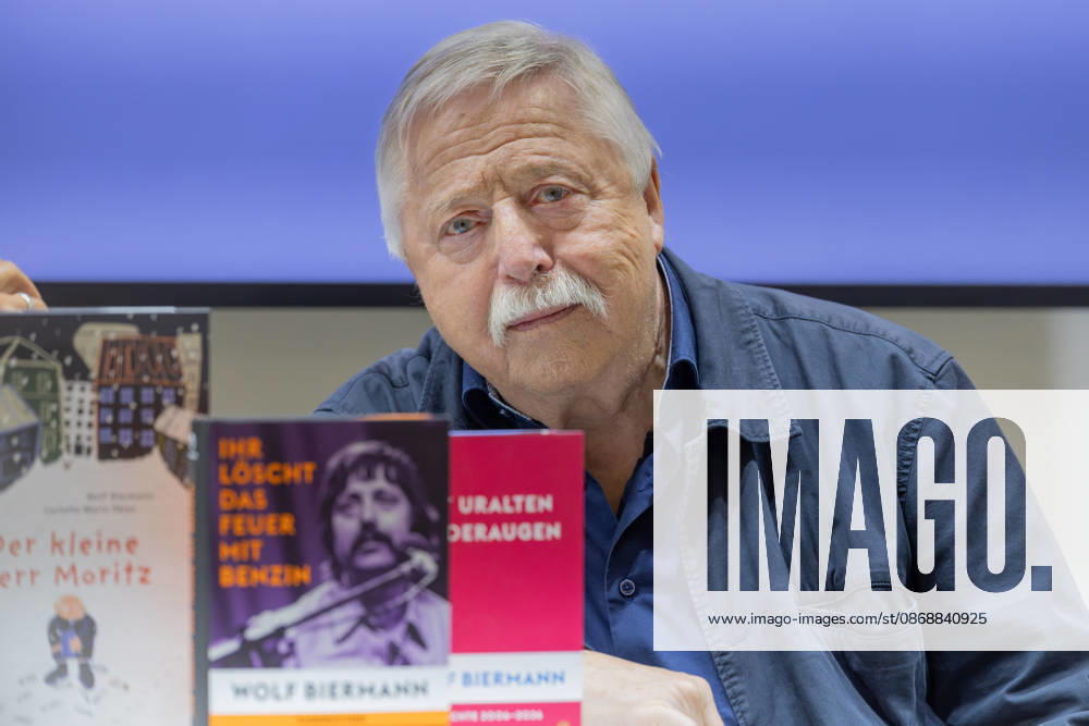 Frankfurt Book Fair 2026: Wolf Biermann discusses excerpts from his diaries and his eventful life. Book title: *You Put Out the Fire with Gasoline*, Frankfurt am Main, Hesse, Germany, Exhibition Center