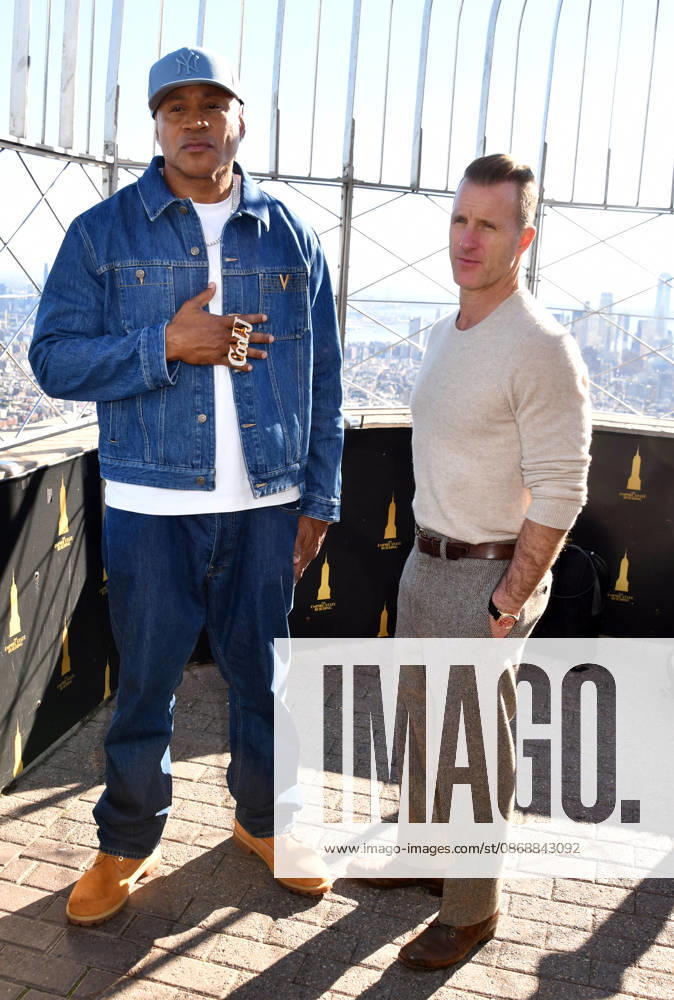 NEW YORK, NY, OCTOBER 6: LL Cool J and Scott Caan at the Empire State Building to celebrate the premiere of CBS’s new drama, *NCIS: NEW YORK*, on October 6, 2026, in New York City. Credit: AdMedia, New York City, USA - ZUMAa123 20261006_zaa_a123_224