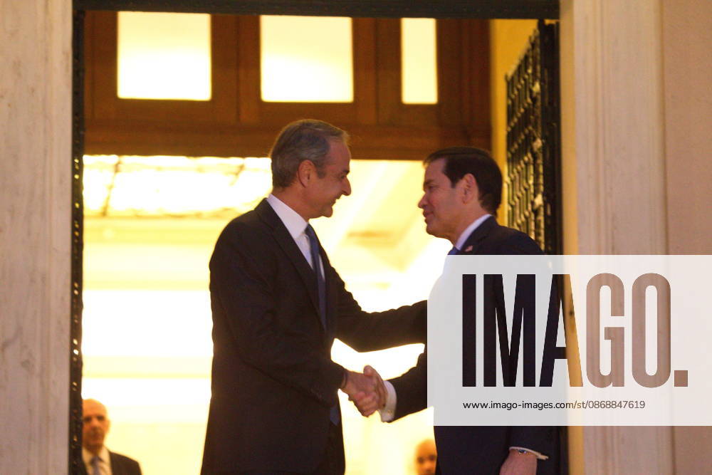U.S. Secretary of State Marco Rubio meets with Greek Prime Minister Kyriakos Mitsotakis at the Maximos Mansion in Athens on Wednesday, October 7, 2026, during Rubioâ€⠢s official visit to Greece for the sixth Greeceâ€U.S. Strategic Dialogue. The meeting focuses on bilateral relations, defense and regional security, energy cooperation and wider developments in the Eastern Mediterranean. Athens Greece - ZUMAv62_ 20261007_zaf_v62_001
