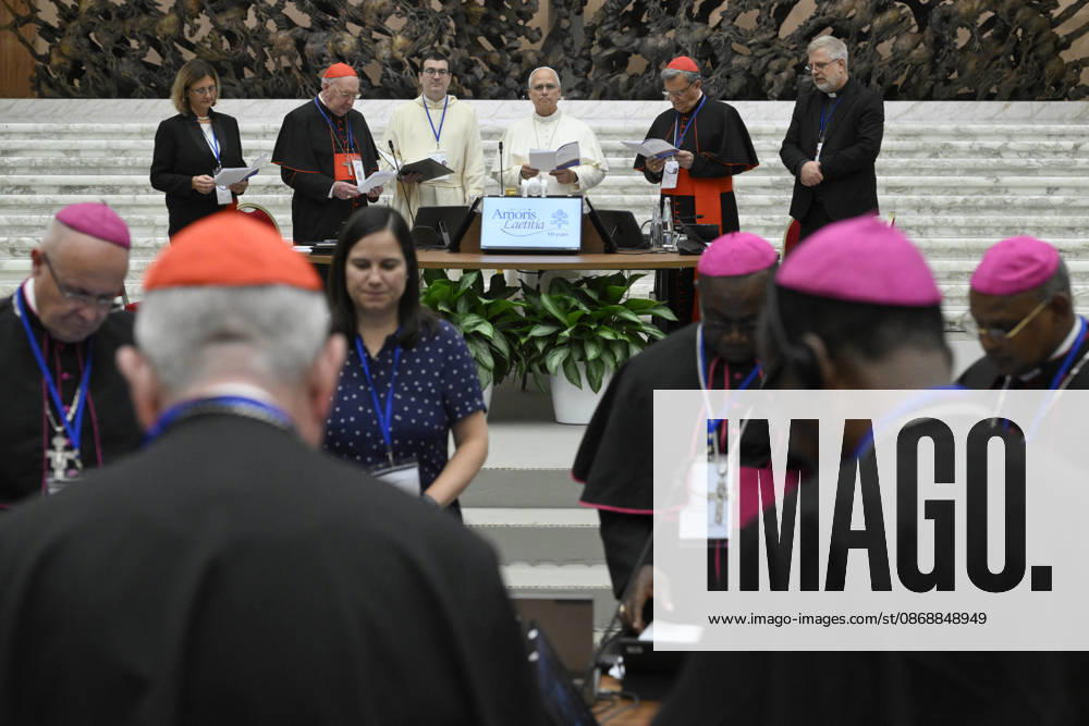 ITALY - POPE - VATICAN-2026 10 7 Italy, Rome, Vatican, 2026 10 7 Pope Leo XIV during the meeting with the presidents of the episcopal conferences from all over the world in Vatican . - NO BOOKS