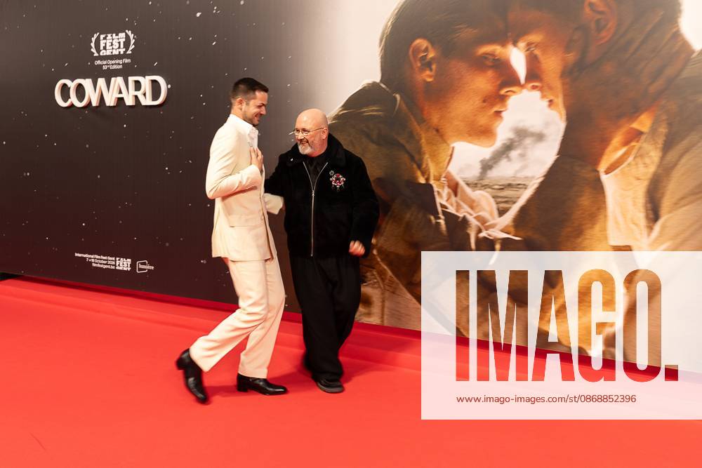 Producer Michiel Dhont and Scenario Writer And Actor Angelo Tijssens pictured during the opening of Gent International Film Festival, with the opening film Coward by Gent director Dhont on Wednesday 7 October 2026. The 53rd edition of Film Fest Gent takes place from 07 to 18 October. Coward is Dhont s third feature film and this is the third time a film by Dhont has opened the festival. This previously happened with Girl in 2018 and Close in 2022. JAMES ARTHUR PHOTOGRAPHY JAMESxARTHURxGEKIERE 189086701